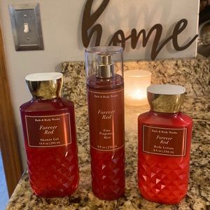 Bath & Body works “Forever Red” 3 piece set